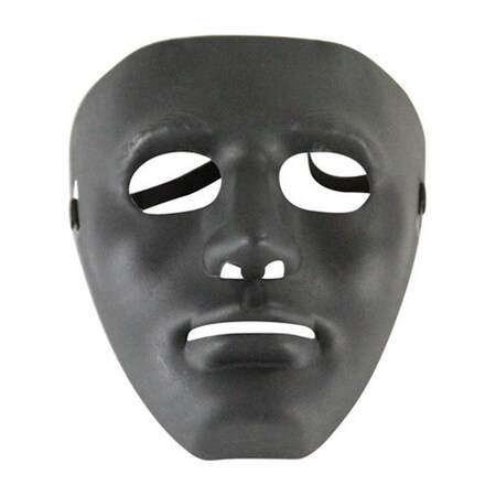 Perfectpretend Matte Black Full Face Dance Plastic Costume Mask One Size PE364564